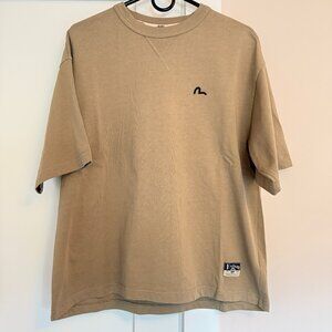 Evisu Crew Neck Short Sleeve Tee Size M Taupe Cotton